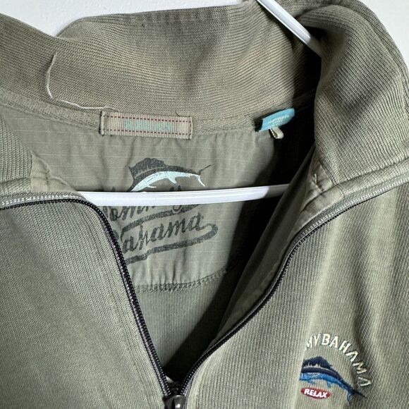 Tommy Bahama 1/4 Zip‎ Sweater Jacket XXL Mens Green - Picture 4 of 9